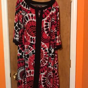 Pink Plus Size Pattern Dress